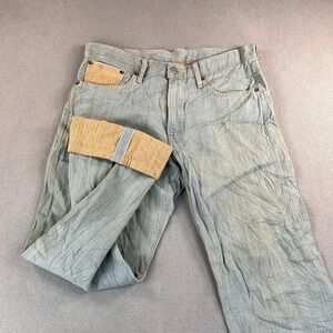 VTG Edwin‎ Jeans Mens 33x30 Blue Blue Selvedge Tag Reads 31x33 Rare Linen Rare